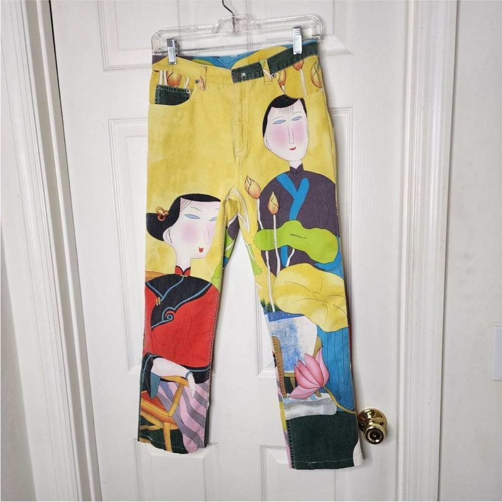 Vintage Chico's Design Printed Picture Design womens Pants Sz. 0.5 Or 6